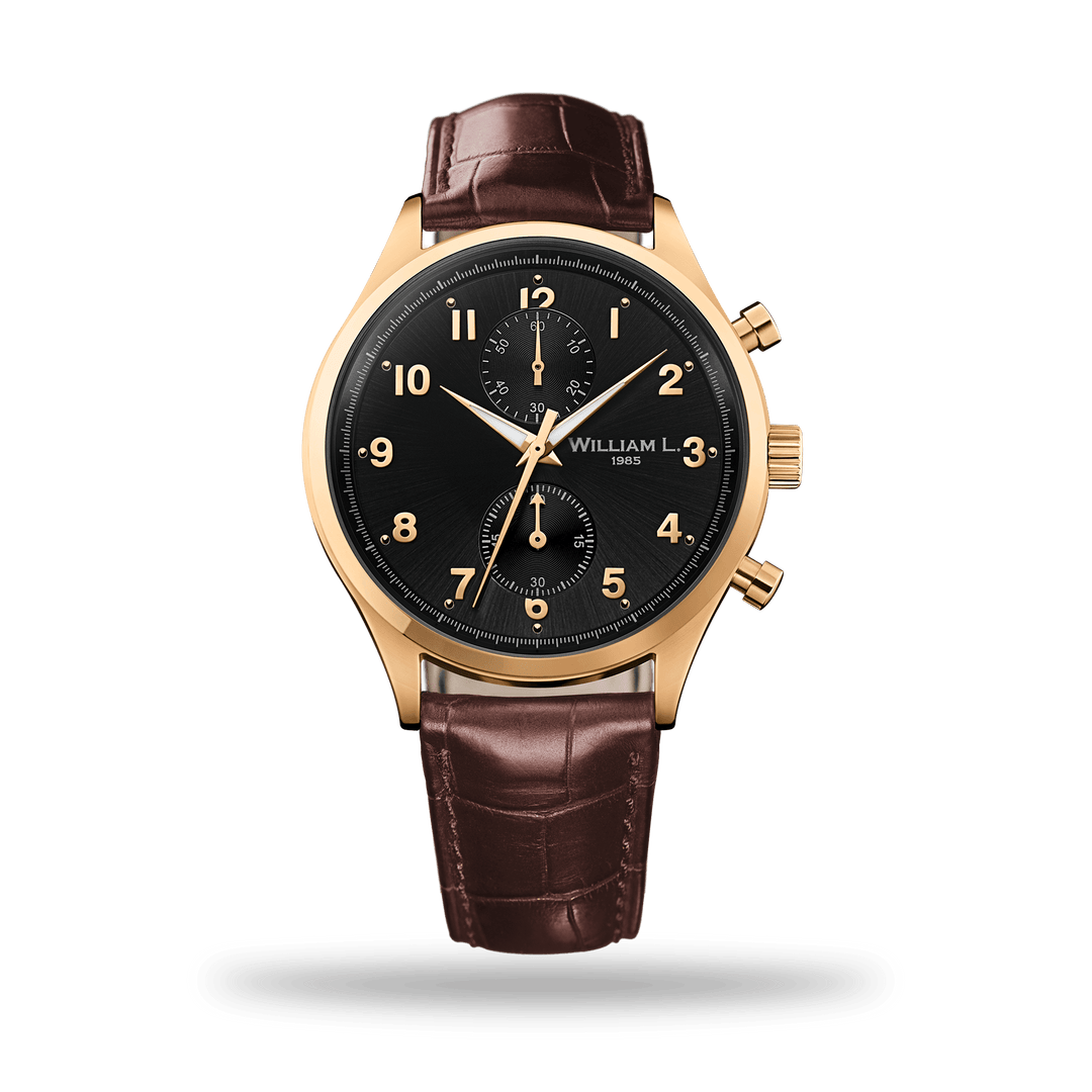 William L. 1985 | Small Chronograph-IP Yellow Gold-Brown Croco