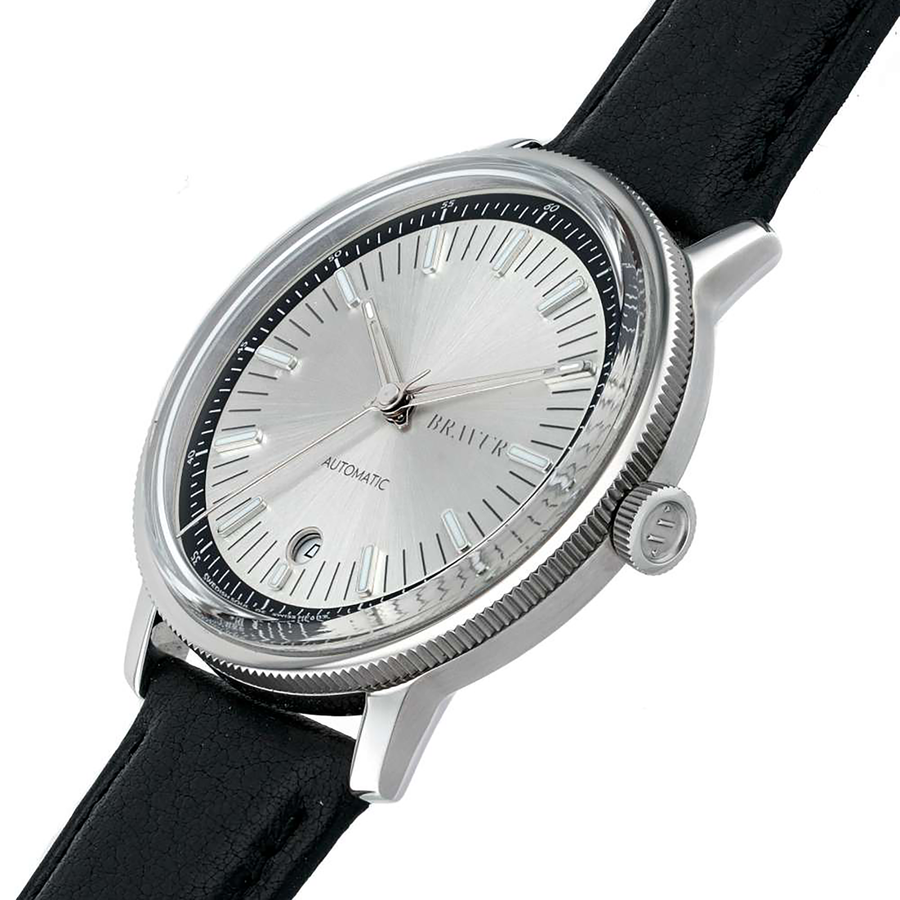 Bravur | BW003 - Silver / Black Leather (Automatic)
