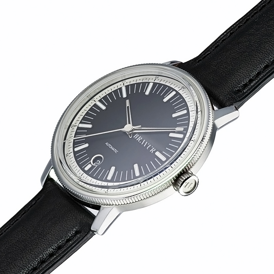 Bravur | BW003 - Silver Black Dial / Black Leather (Automatic)
