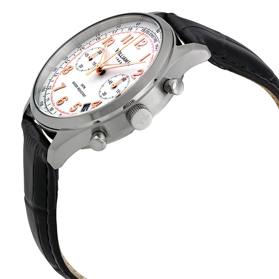 William L. 1985 | Vintage Style Chronograph - White Dial & Black ‘Croco’ Strap