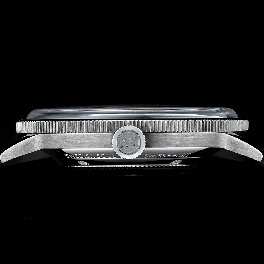 Bravur | BW003 - Silver / Black Leather (Automatic)