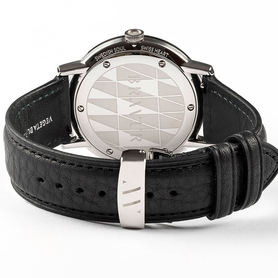 Bravur | Scandinavia - Silver / Black Leather (Automatic)