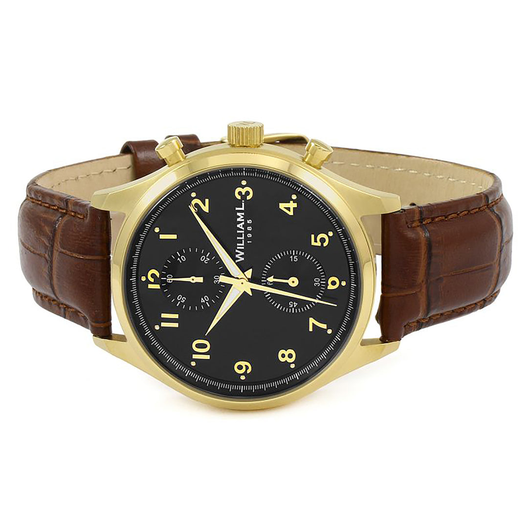William L. 1985 | Small Chronograph-IP Yellow Gold-Brown Croco