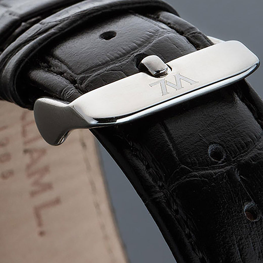 William L. 1985 | Vintage Style Chronograph - White Dial & Black ‘Croco’ Strap