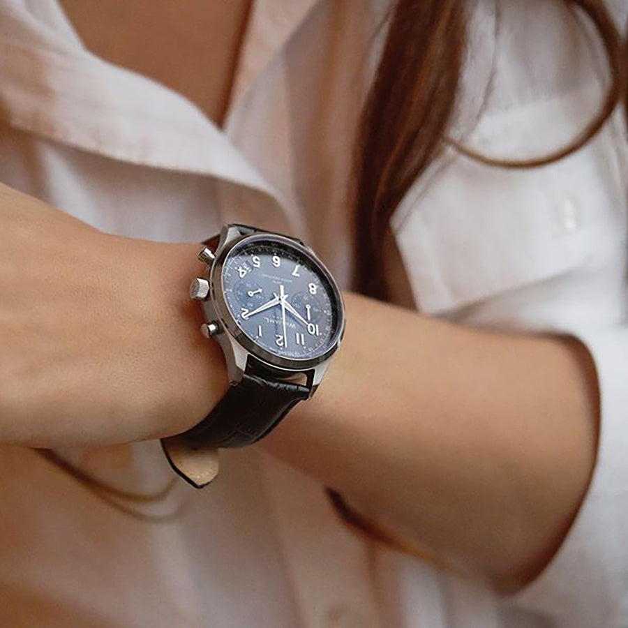 William L. 1985 | Vintage Style Chronograph - Black Dial & Black ‘Croco’ Strap