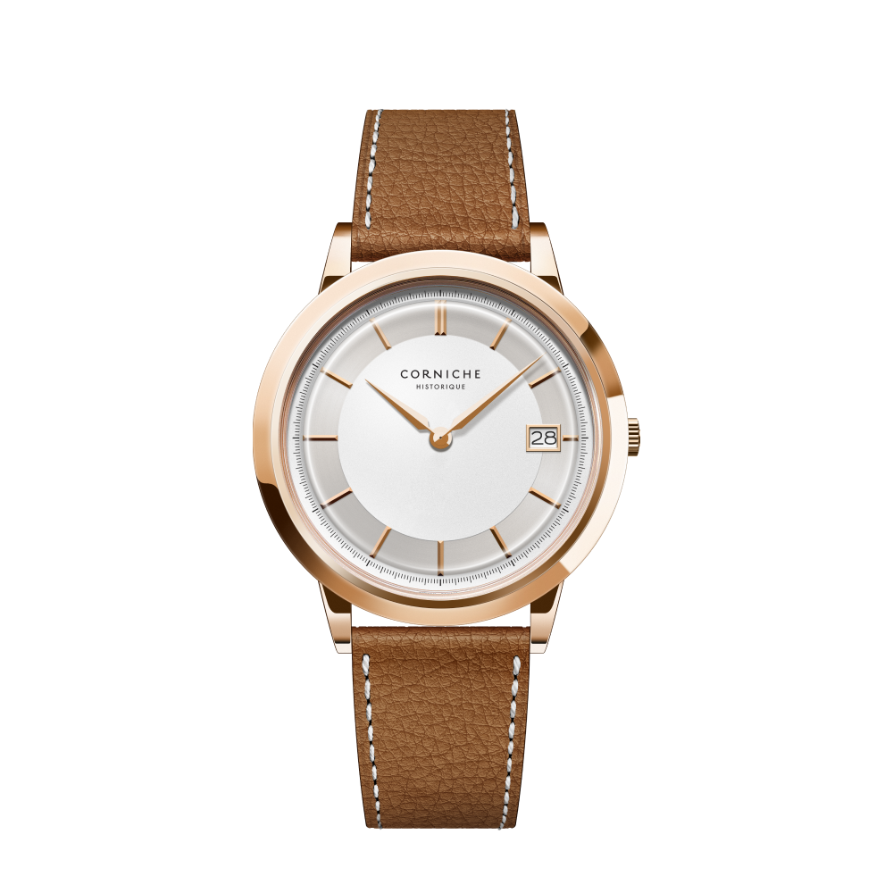 Corniche | Historique - Rose Gold / Cognac Brown Leather