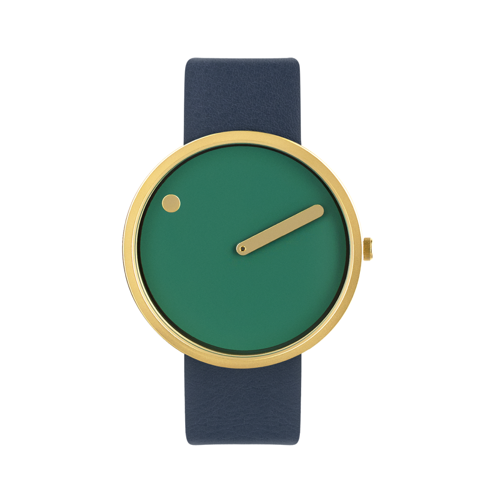 Picto | Dusty Green Dial / Midnight Blue Leather Strap