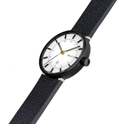 Bravur | BW002 - Black PVD / Black Leather