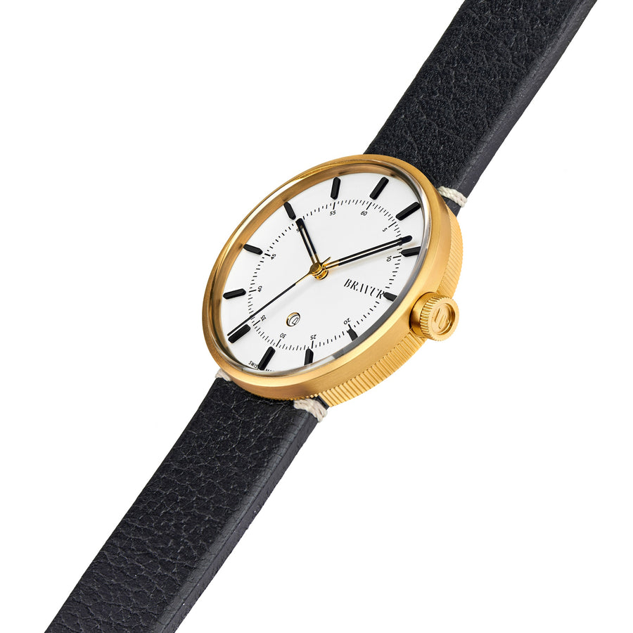 Bravur | BW002 - Gold / Black Leather