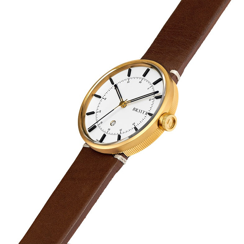 Bravur | BW002 - Gold / Brown Leather