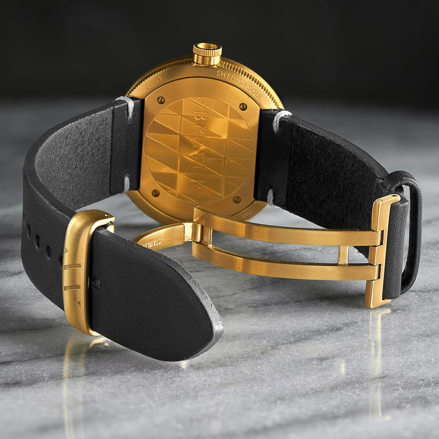Bravur | BW102 - Gold / Black Leather