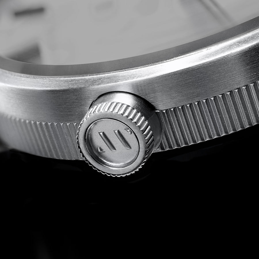 Bravur | BW002 - Silver / Burgundy Leather