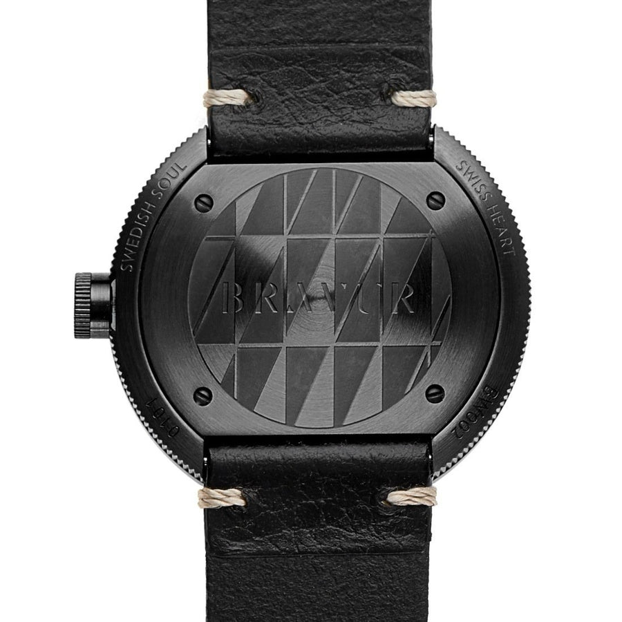 Bravur | BW002 - Black PVD / Olive Suede Leather