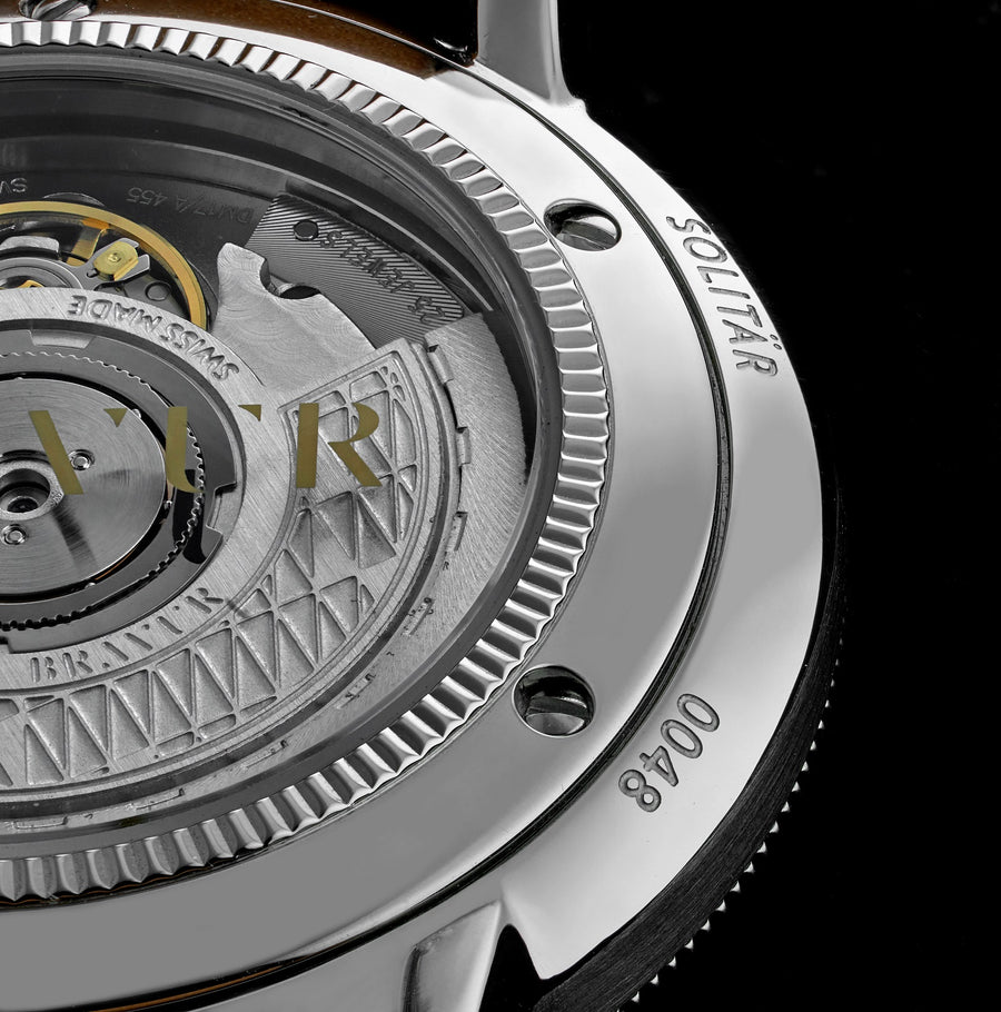 Bravur | BW003 - Silver / Black Leather (Automatic)