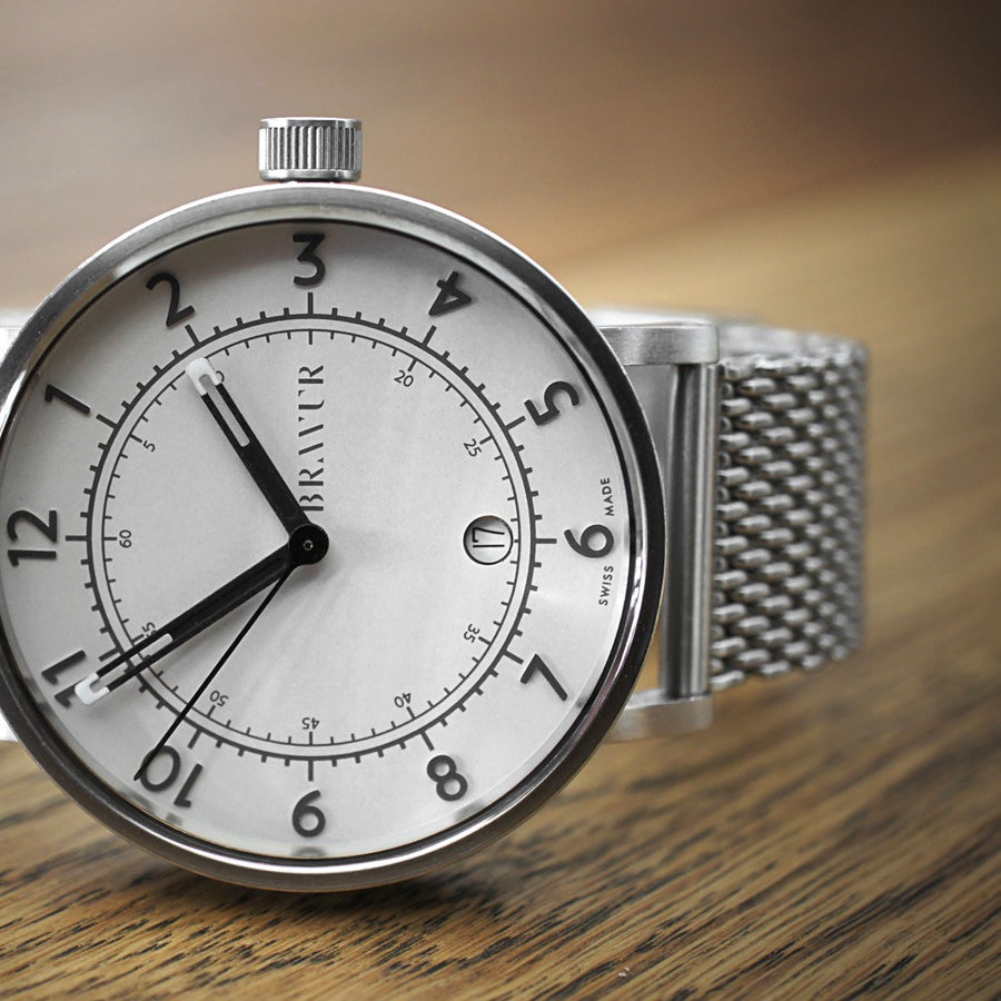 Bravur | BW001 - Silver / Milanese Mesh