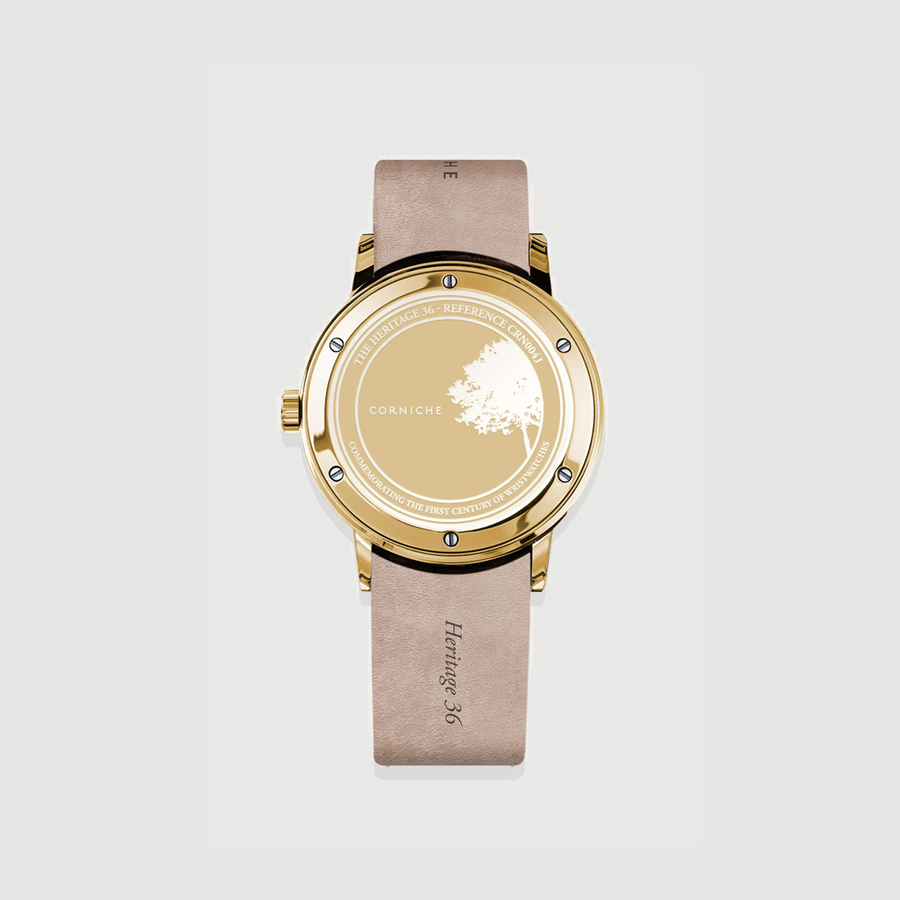 Corniche | Heritage 36 - Yellow Gold / Black Leather