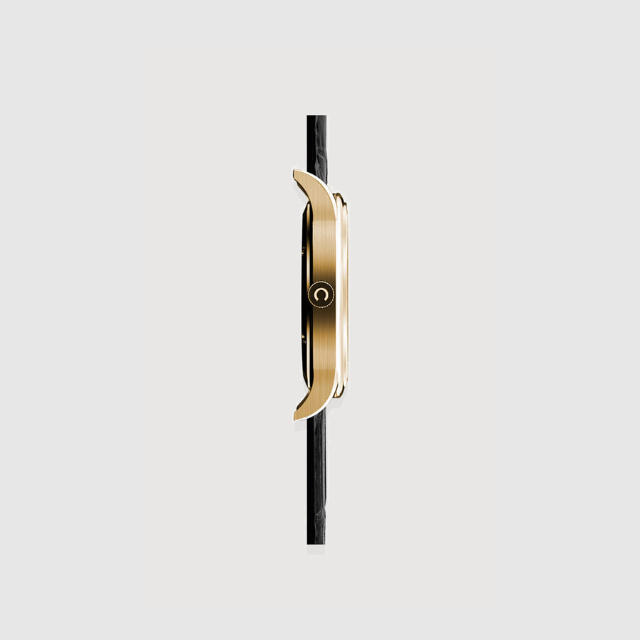 Corniche | Heritage 36 - Yellow Gold / Black Leather