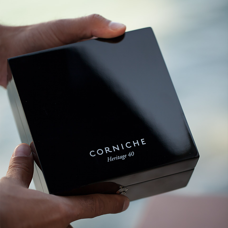 Corniche | Heritage 40 - Stainless Steel / Black Leather
