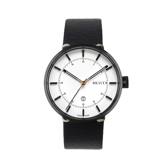 Bravur | BW002 - Black PVD / Black Leather