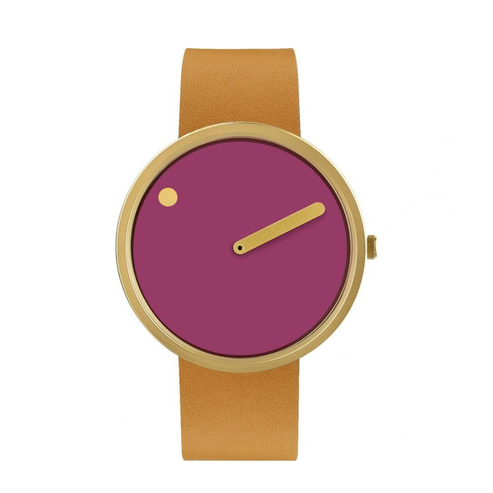 Picto | Pink Dial / Peruvian Brown Leather Strap