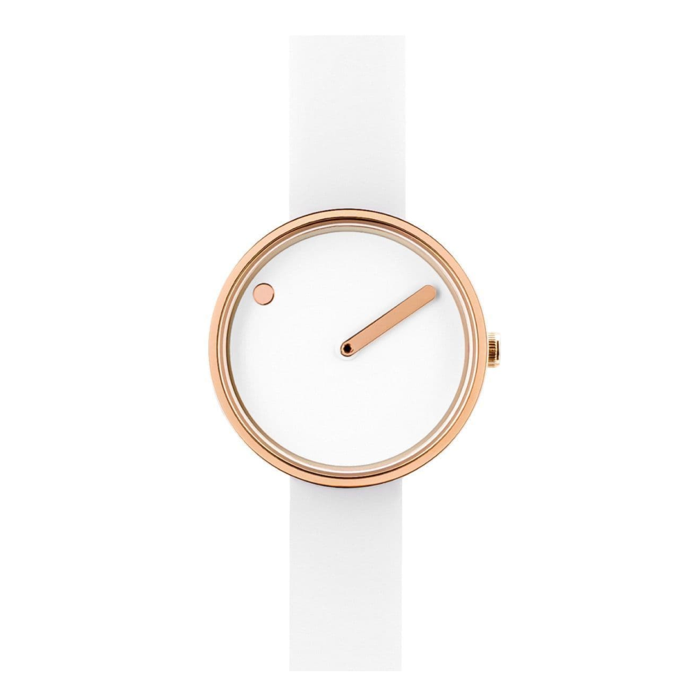 Picto | White Rose-Gold Dial / White Silicone Strap