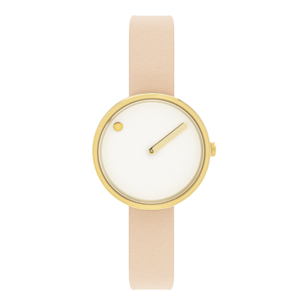 Picto | White Dial / Nude Pink Leather Strap