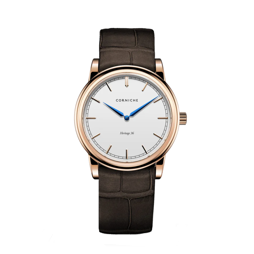 Corniche | Heritage 36 - Rose Gold / Brown Leather