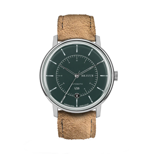 Bravur | Scandinavia Limited Edition - Shadow Green / Suede Strap (Automatic)