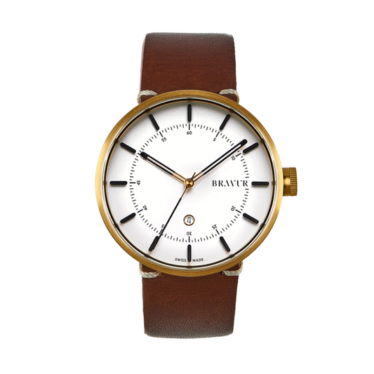 Bravur | BW002 - Gold / Brown Leather