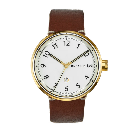 Bravur | BW102 - Gold / Brown Leather