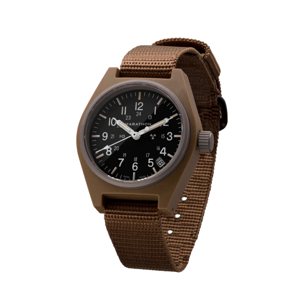 Marathon | Desert Tan GPQ with Date (Non Govt.) - 34mm