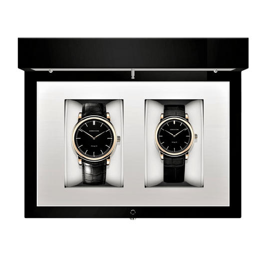 Corniche | Heritage Gift Set - Rose Gold / Black Leather