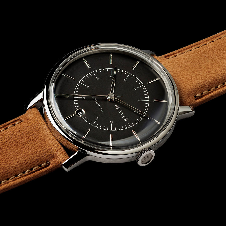 Bravur | Scandinavia - Silver Black / Tan Leather (Automatic)