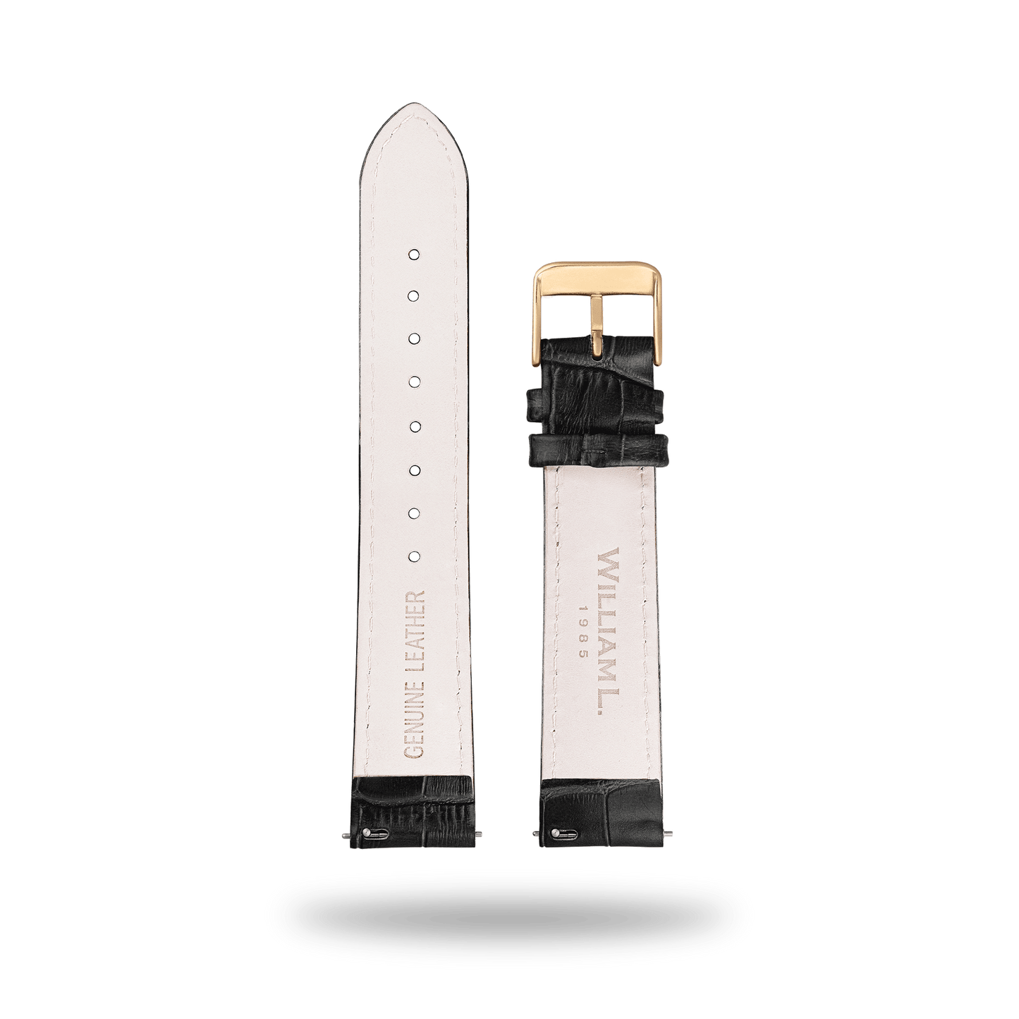 William L. 1985 | Strap 20mm - Leather - Black IP Yellow Gold