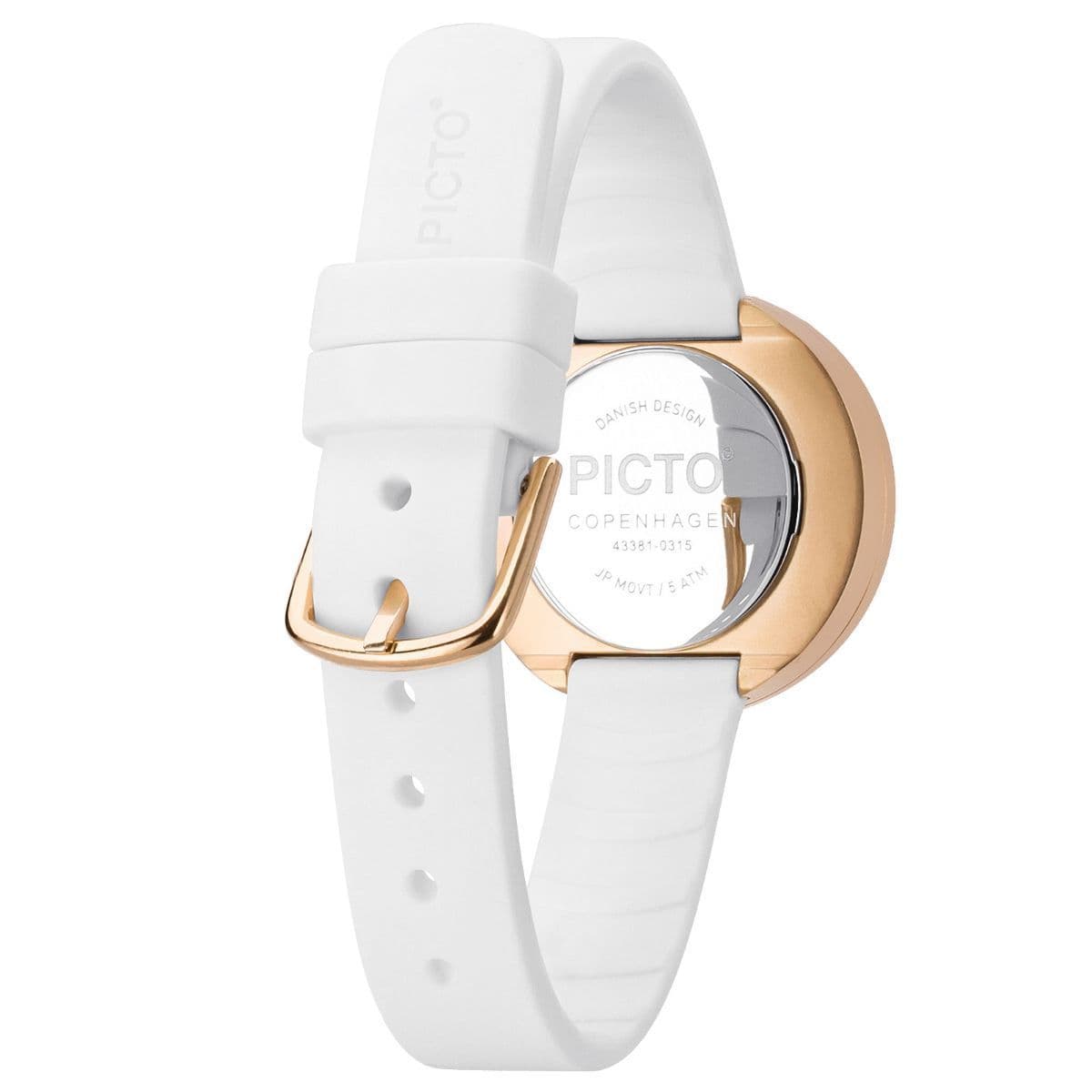 Picto | White Rose-Gold Dial / White Silicone Strap