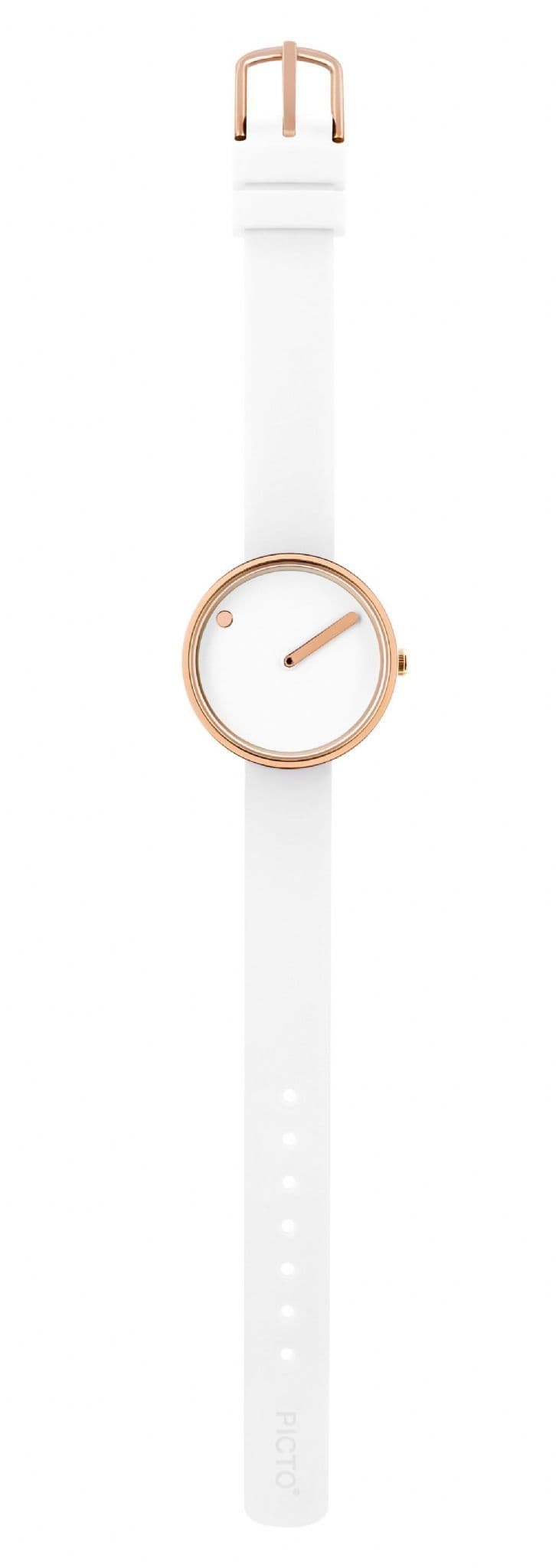 Picto | White Rose-Gold Dial / White Silicone Strap