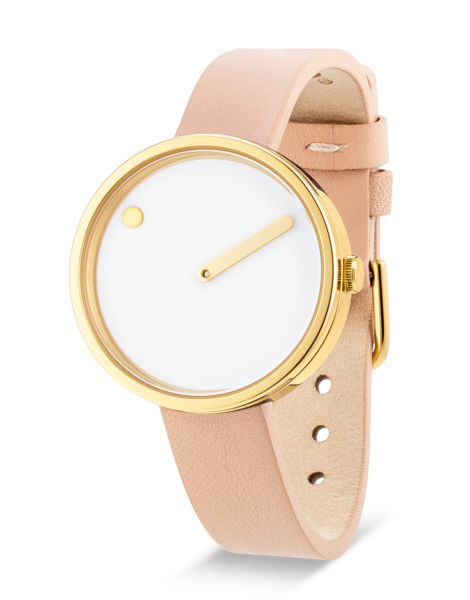 Picto | White Dial / Nude Pink Leather Strap