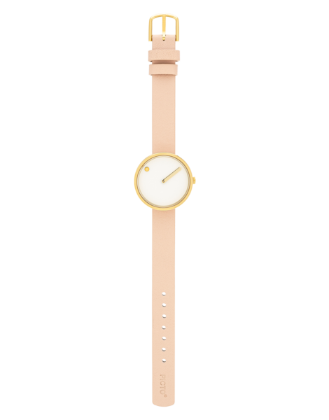 Picto | White Dial / Nude Pink Leather Strap