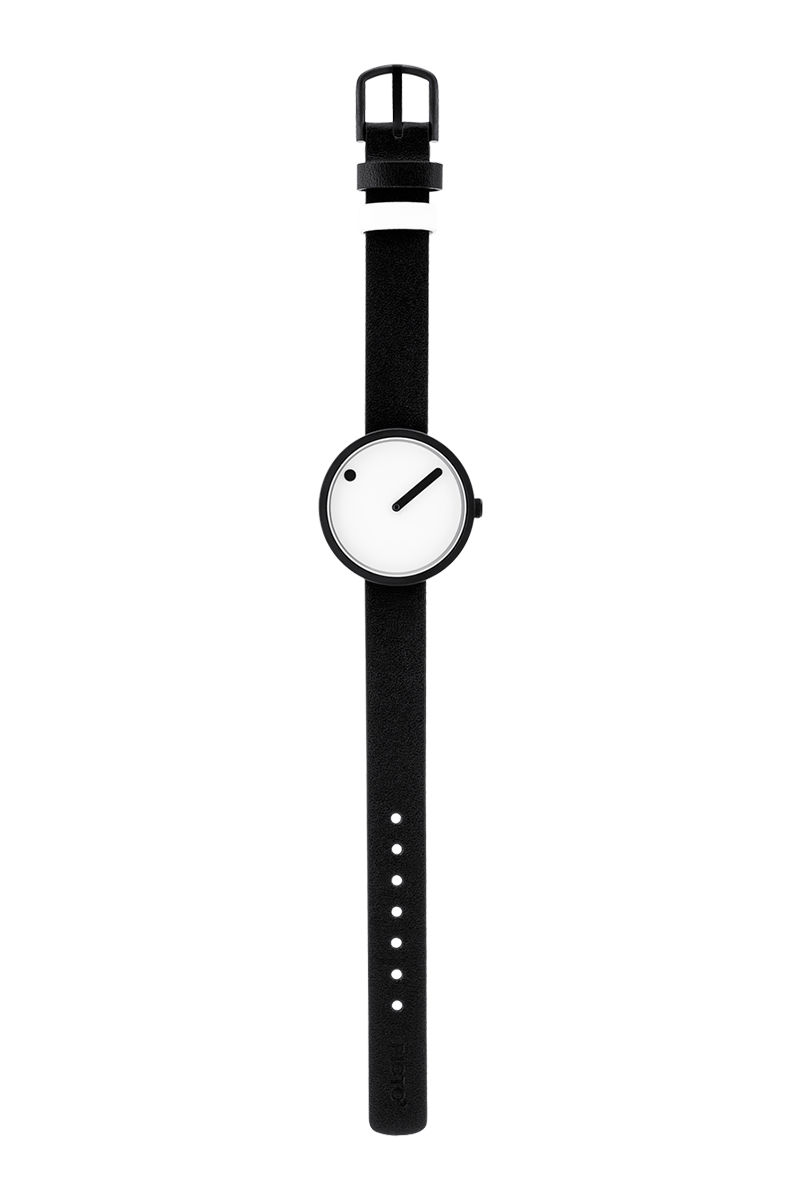 Picto | White Dial / Black Leather Strap