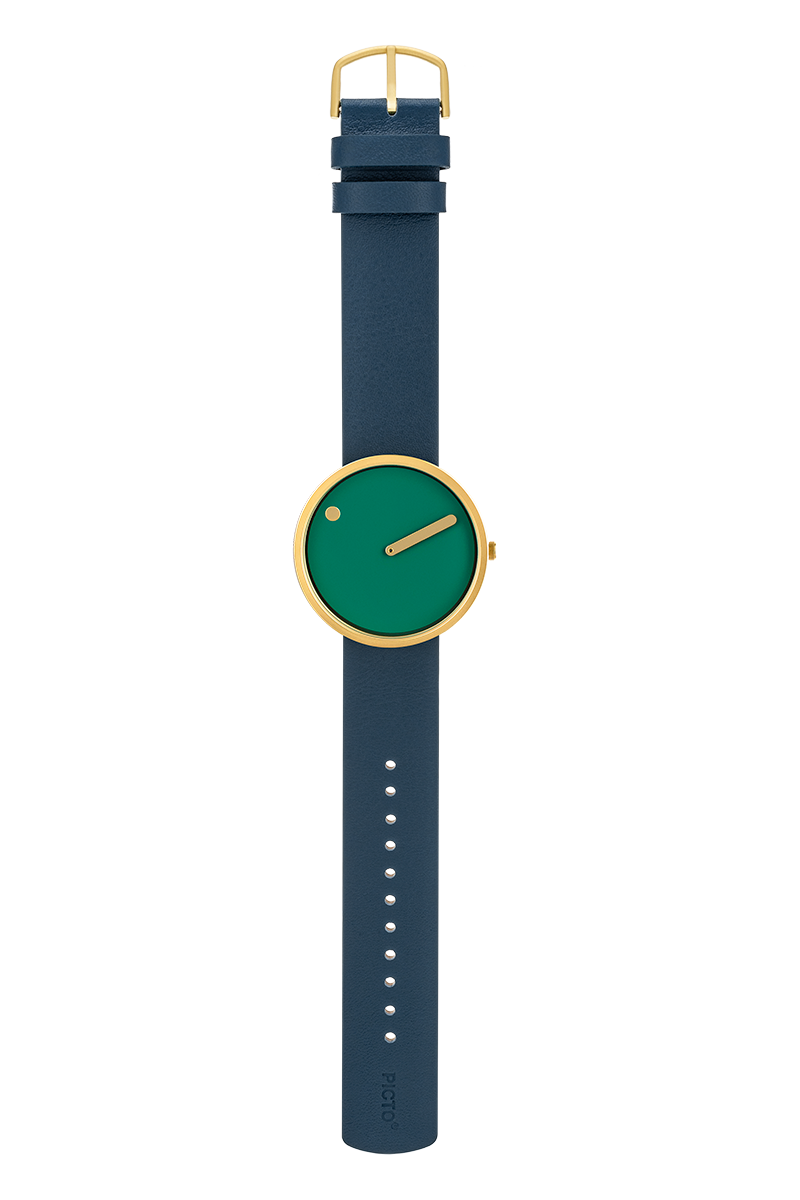 Picto | Dusty Green Dial / Midnight Blue Leather Strap