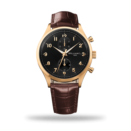 William L. 1985 | Small Chronograph-IP Yellow Gold-Brown Croco