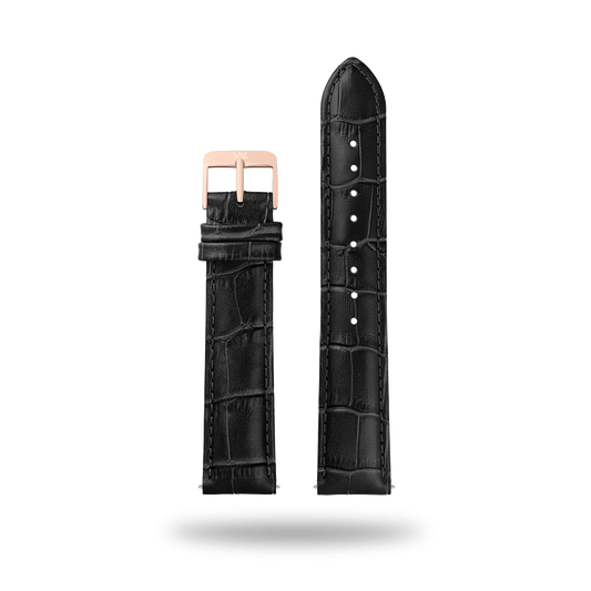 William L. 1985 | Strap 20mm - Leather - Black IP Rose Gold