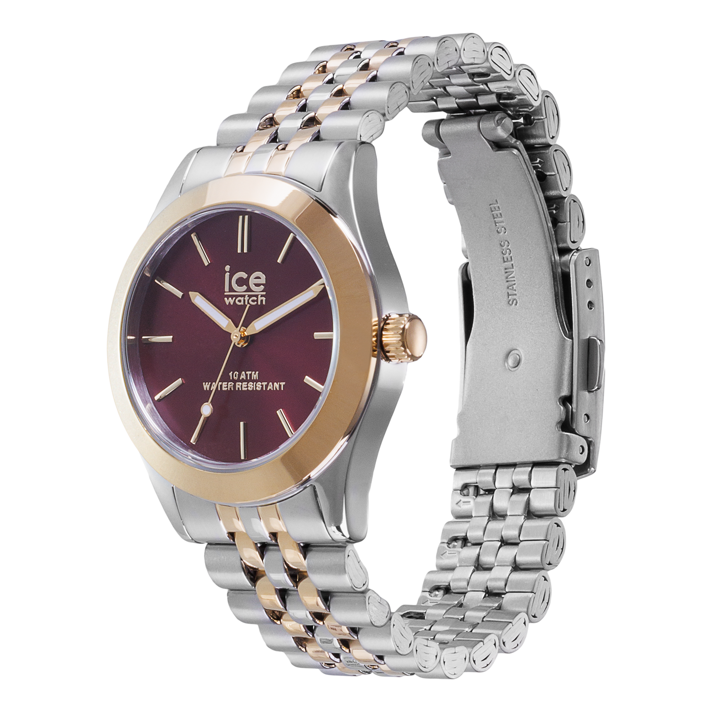 Ice-Watch | Ice Steel - Silver Gold Burgundy - Small - 3H
