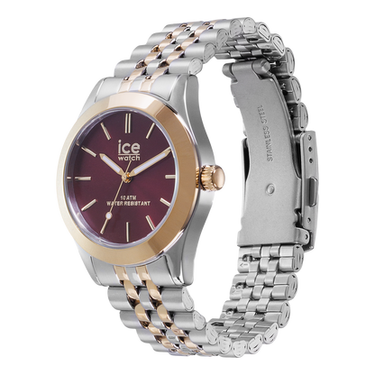 Ice-Watch | Ice Steel - Silver Gold Burgundy - Small - 3H