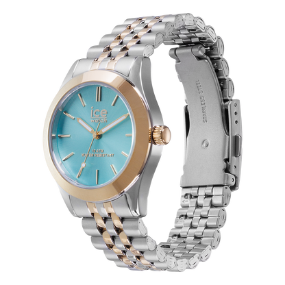 Ice-Watch | Ice Steel - Silver Gold Turquoise - Small - 3H