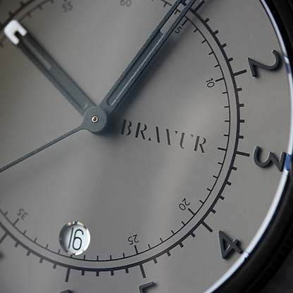 Bravur | BW001 - Black PVD / Burgundy Leather