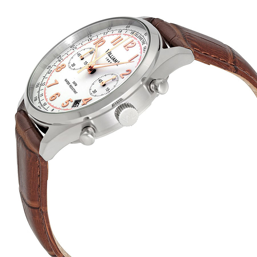 William L. 1985 | Vintage Style Chronograph - White Dial & Brown ‘Croco’ Strap