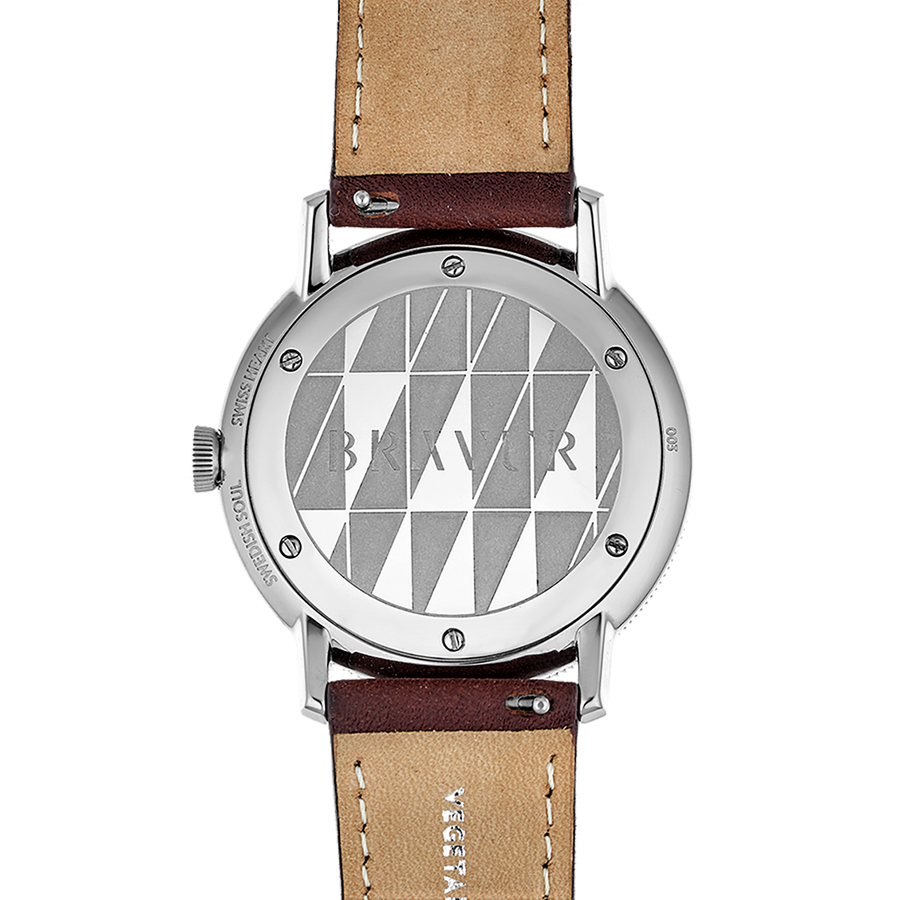 Bravur | Scandinavia - Silver / Brown Leather (Automatic)