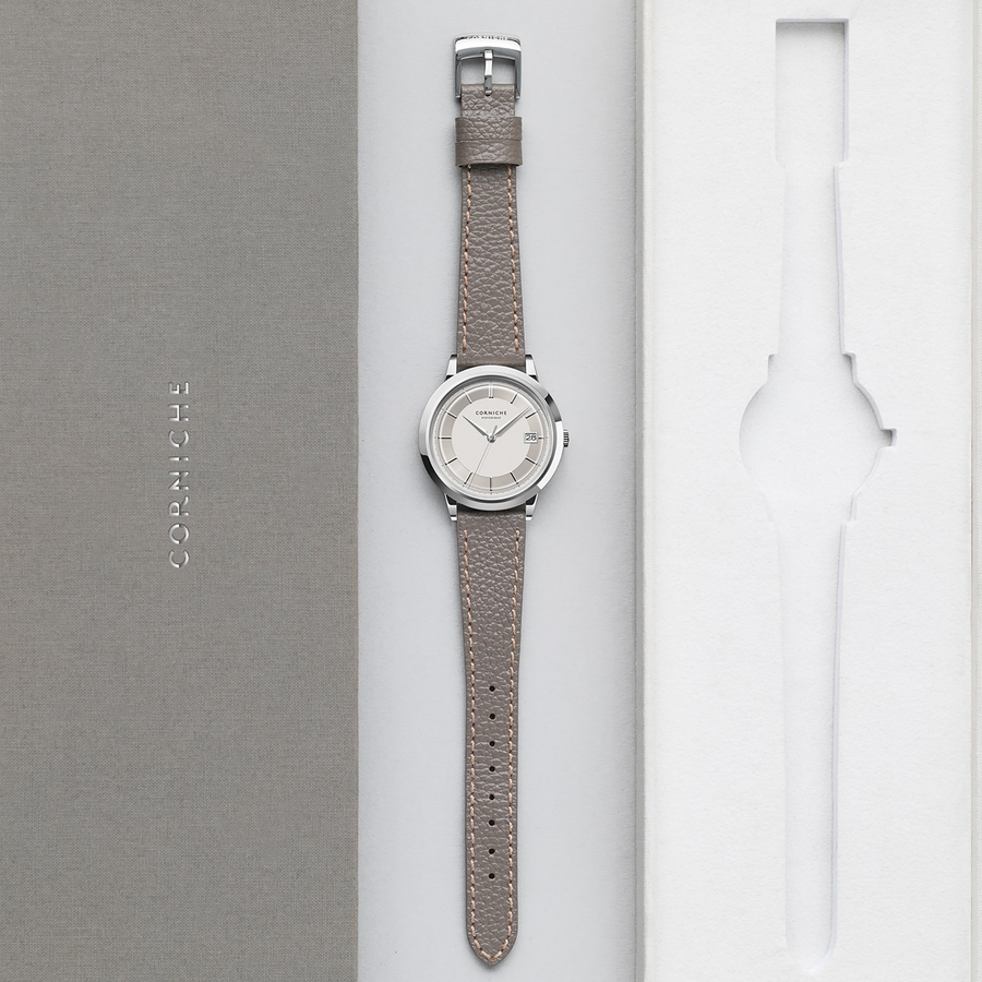 Corniche | Historique - Stainless Steel / Taupe Leather