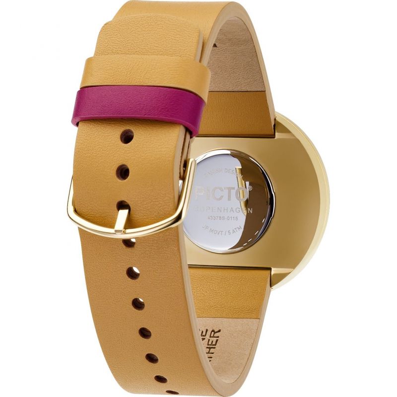 Picto |  Pink Dial / Peruvian Brown Leather Strap